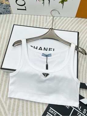 Prada white crop tank top